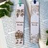 Дерев’яна закладка для книги «Autumn Reads» – осінній настрій, гравіювання з гарбузом і виноградом