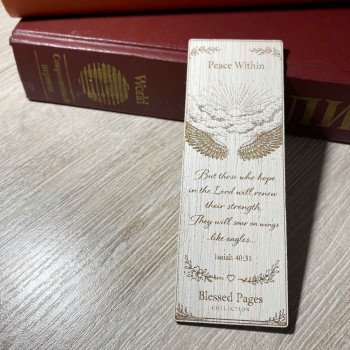 Ісая 40:31 Дерев'яна закладка з християнськими уривками з Писання