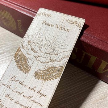 Ісая 40:31 Дерев'яна закладка з християнськими уривками з Писання