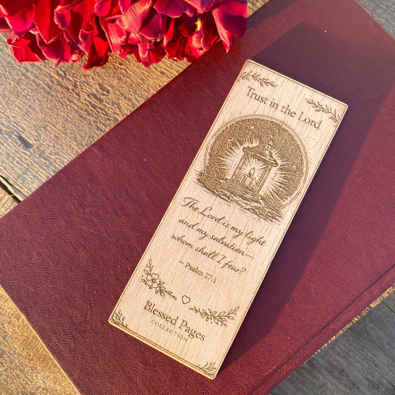 Християнська дерев'яна закладка • Біблійний вірш Псалом 27:1