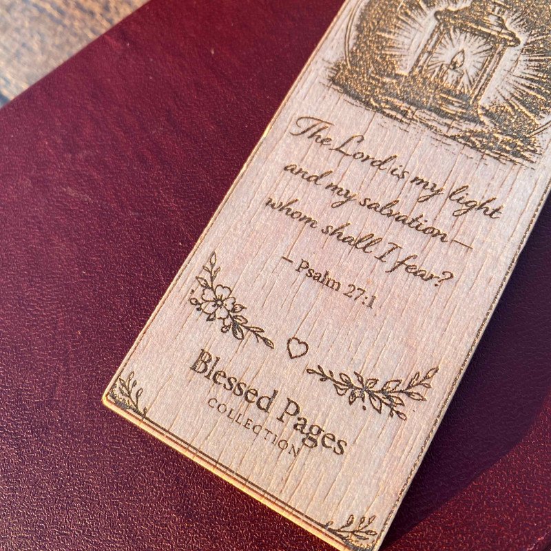 Християнська дерев'яна закладка • Біблійний вірш Псалом 27:1