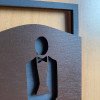 Таблички на двері туалету комплект (Ч+Ж) 70х150 мм з дерева, покажчик WC чоловічий і жіночий на скотчі