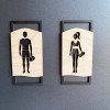 Парні таблички «Чоловіча / Жіноча» на двері — фанера, Man + Woman, для роздягальні