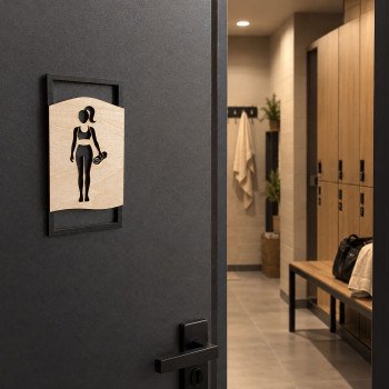 Парні таблички «Чоловіча / Жіноча» на двері — фанера, Man + Woman, для роздягальні