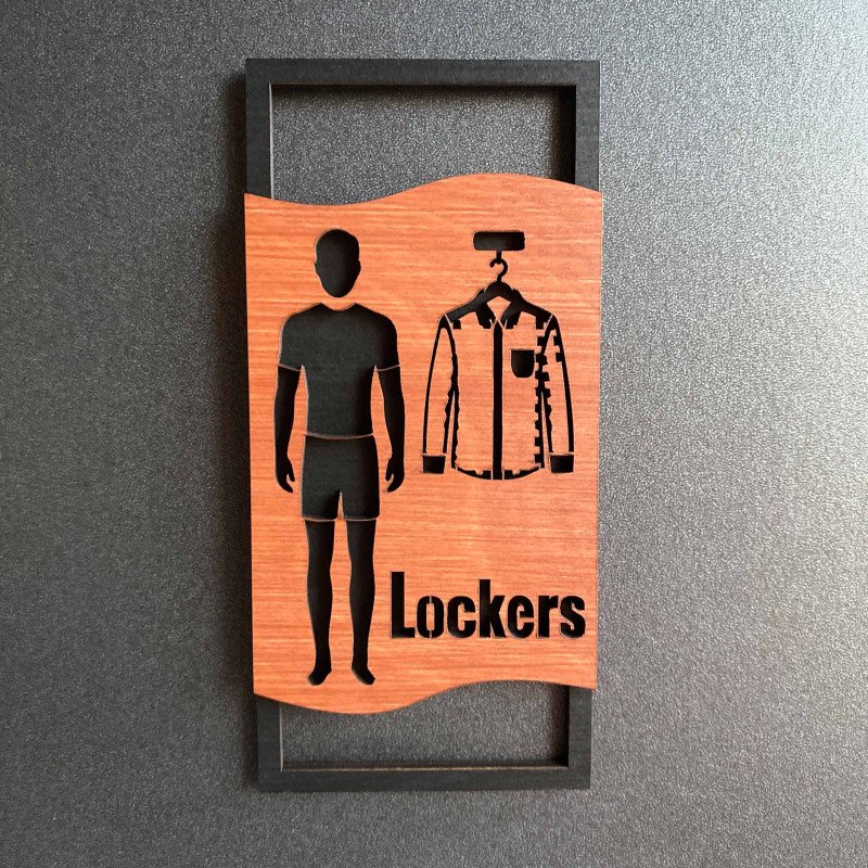 Дерев'яні таблички Lockers для чоловіків і жінок — комплект для роздягальні