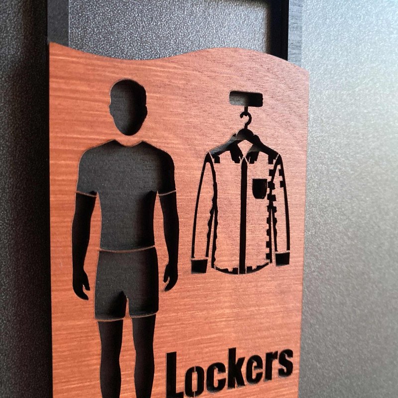 Дерев'яні таблички Lockers для чоловіків і жінок — комплект для роздягальні
