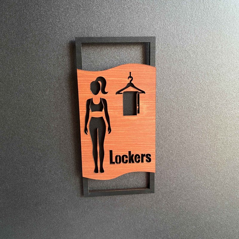Дерев'яні таблички Lockers для чоловіків і жінок — комплект для роздягальні