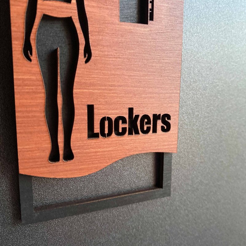 Дерев'яні таблички Lockers для чоловіків і жінок — комплект для роздягальні