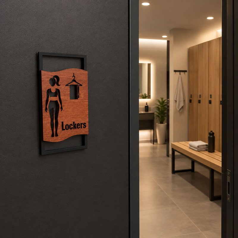 Дерев'яні таблички Lockers для чоловіків і жінок — комплект для роздягальні