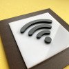 Вказівник Wi-Fi зона, сучасна квадратна табличка з об'ємним значком, акрил + фанера 100×100 мм