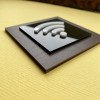 Вказівник Wi-Fi зона, елегантна чорна квадратна табличка з об'ємним білим значком, акрил + фанера, 100×100 мм