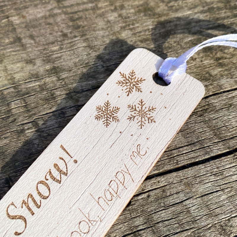 Новорічні дерев’яні закладки для книг – набір з трьох гравірованих закладок із зимовими візерунками