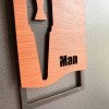 Дизайнерські таблички Man + Woman для туалету — чорна та горіхова фанера, 2 шт.
