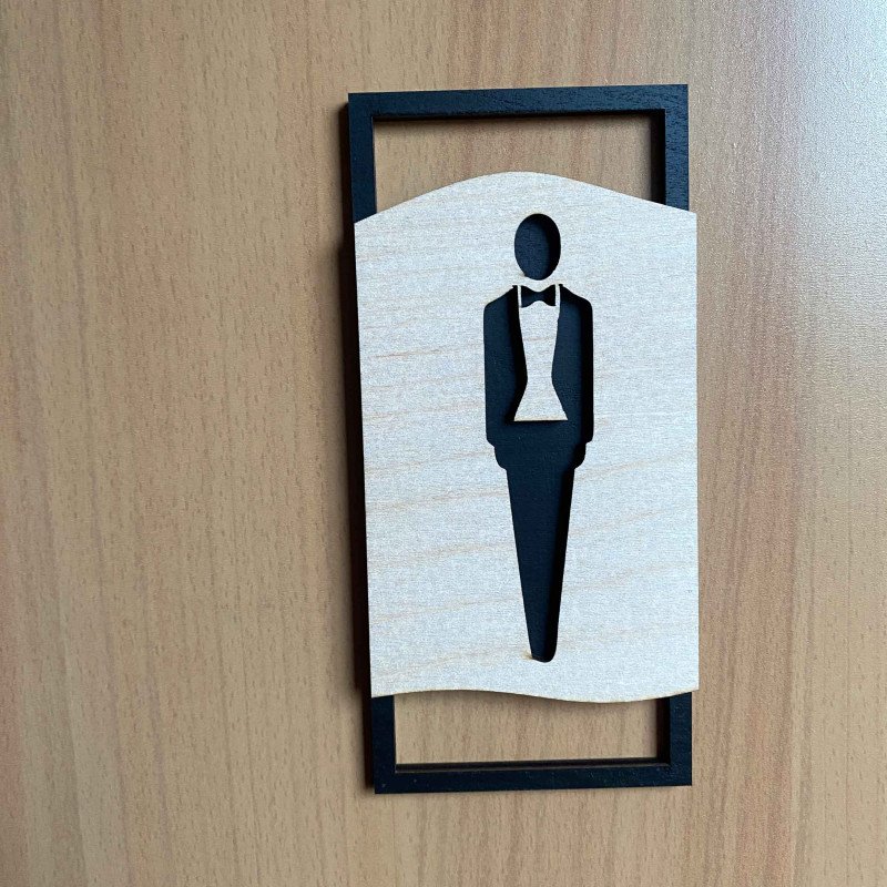 Комплект дерев'яних табличок на WC Чоловіки/Жінки - Natural Wood