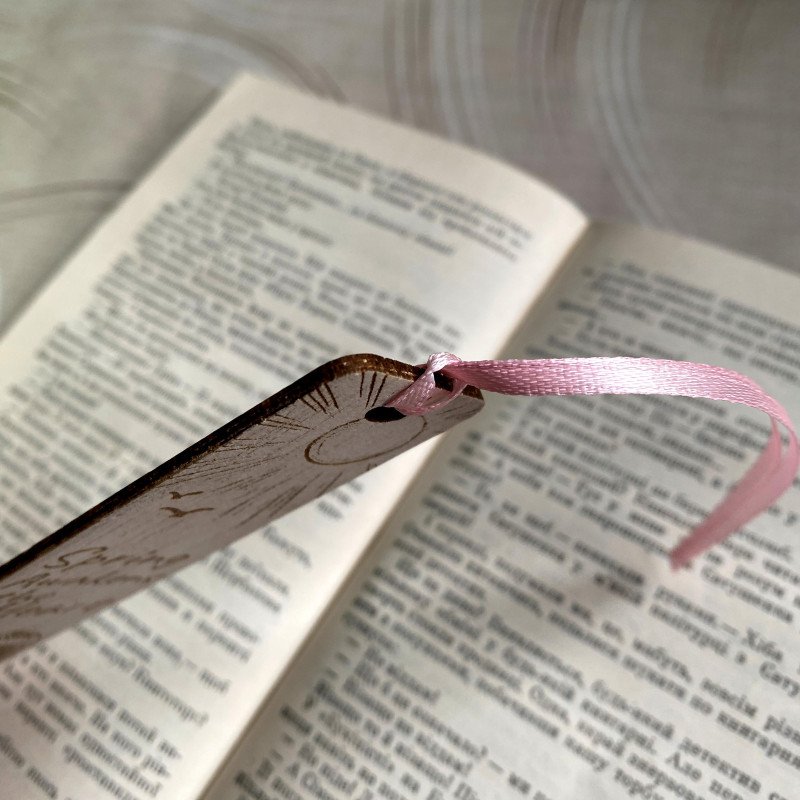 Дерев'яна весняна закладка – «Весна пробуджує серце» – закладка з лазерним гравіюванням